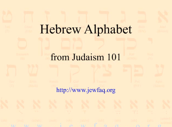 Hebrew Alphabet JEWFAQ